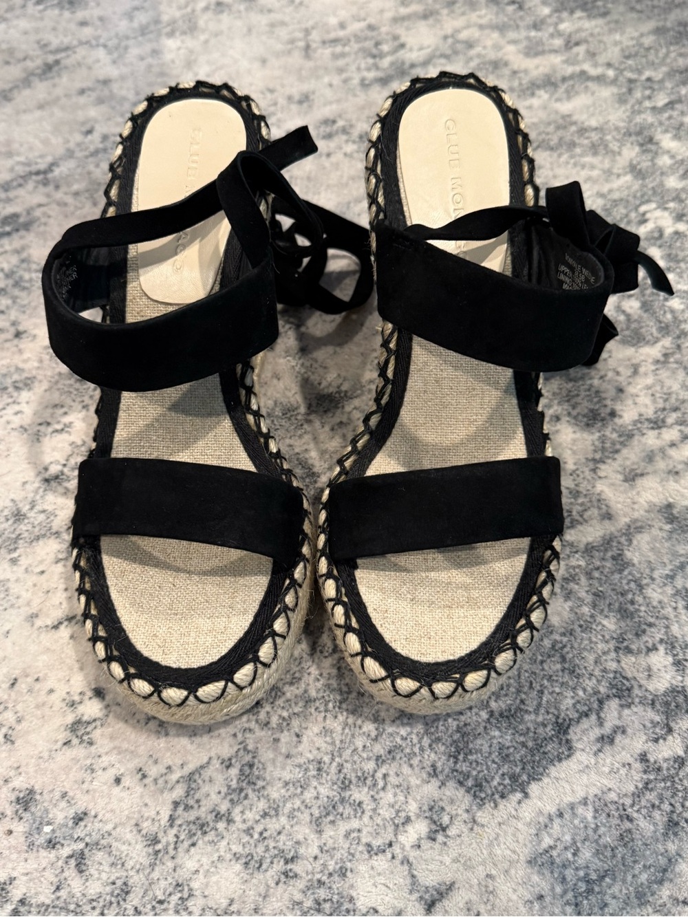 Club Monaco Black Donyale Espadrille Wedge